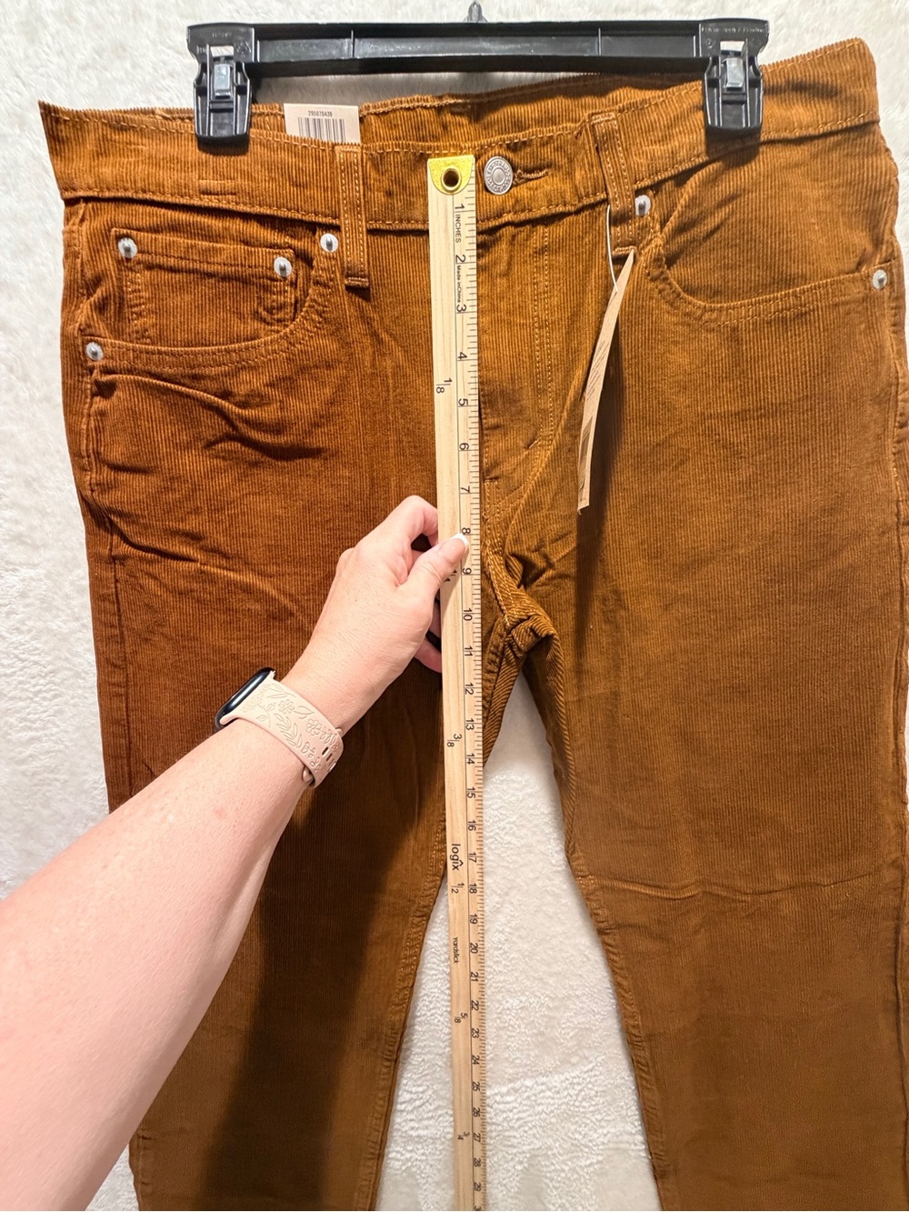 Levi’s 502 Regular Taper Corduroy Pants NWT Warp Stretch Brown 33x30 - Picture 11 of 14